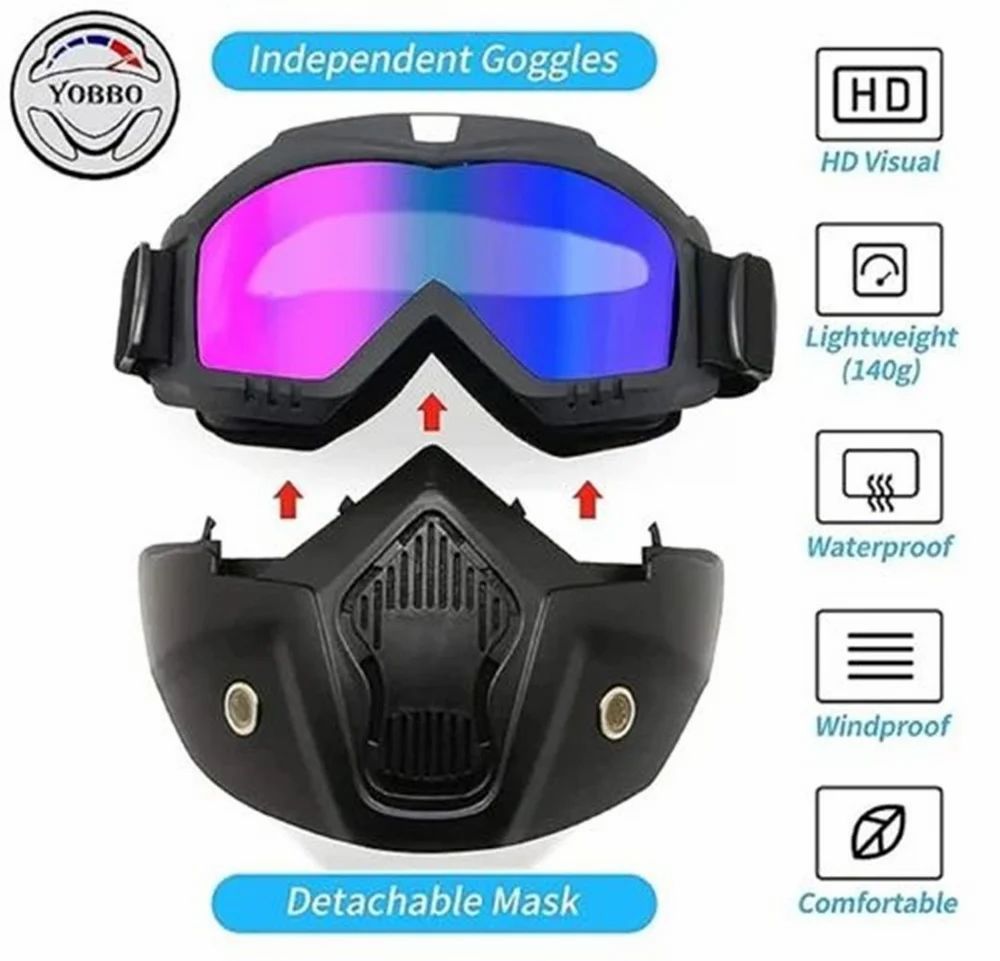 3 In 1 Bike Scooter Windproof Goggle Mask