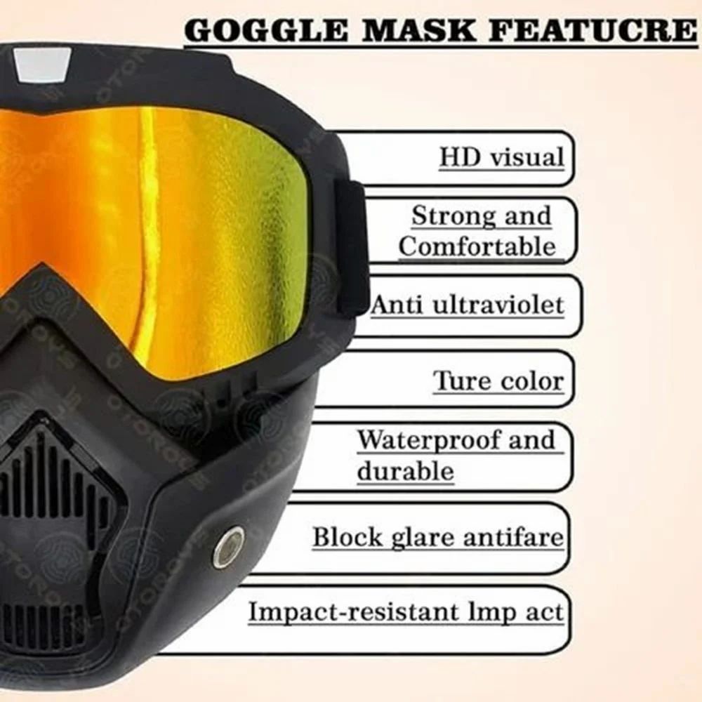3 In 1 Bike Scooter Windproof Goggle Mask