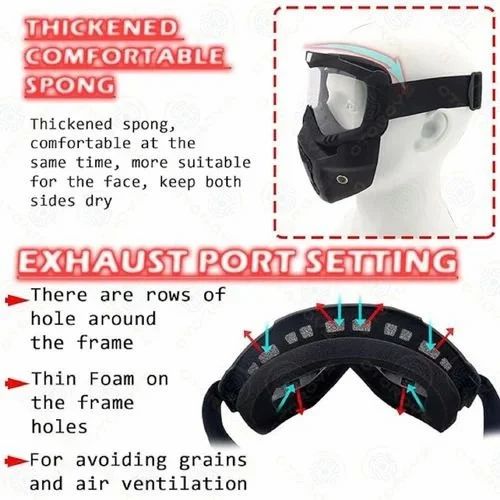 3 In 1 Bike Scooter Windproof Goggle Mask